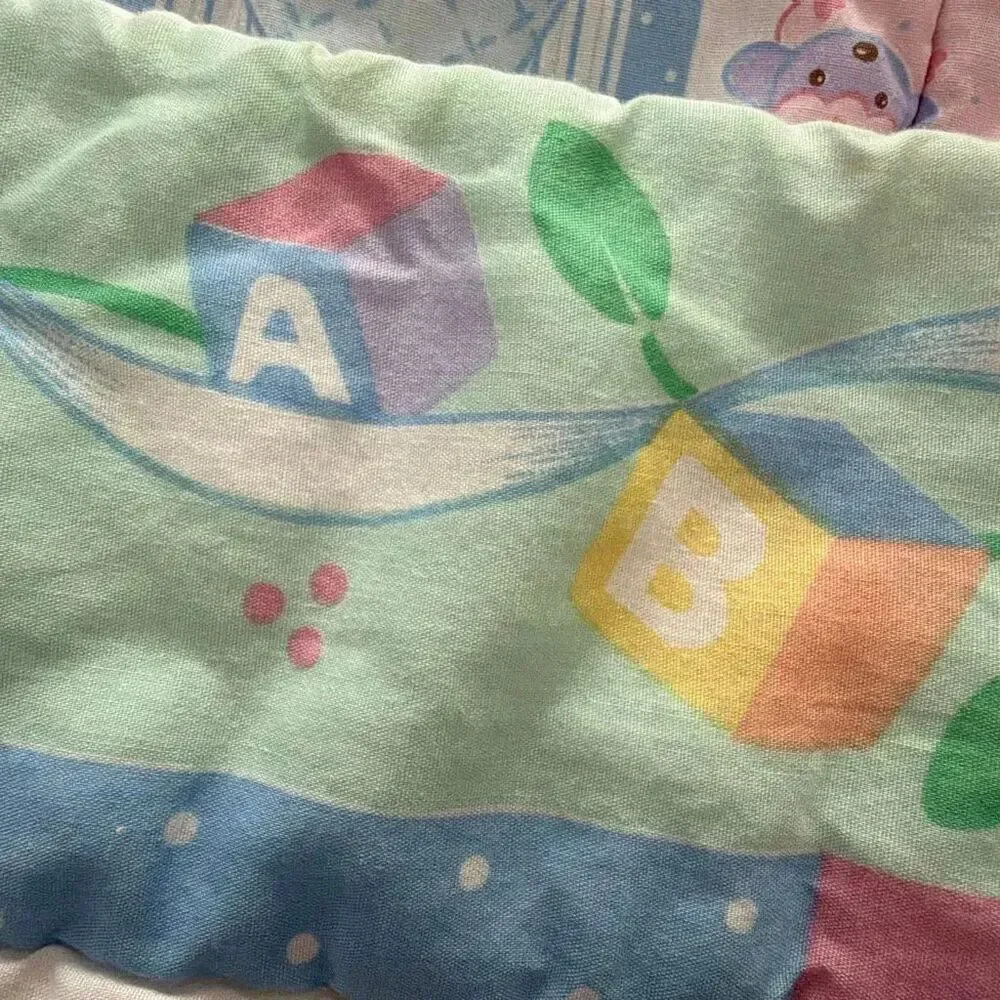 Little Bedding Vintage Baby Quilt Pastel Crib Blanket Red Calliope